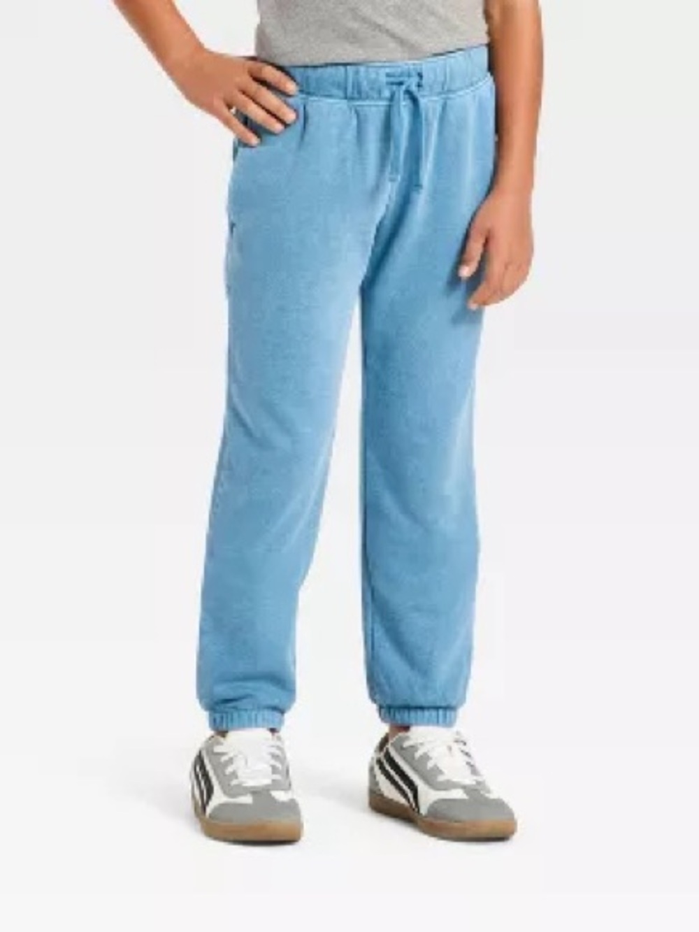 Boys Light Blue Fleece Jogger Pants Size Large 10/12 NWT -Cat & Jack